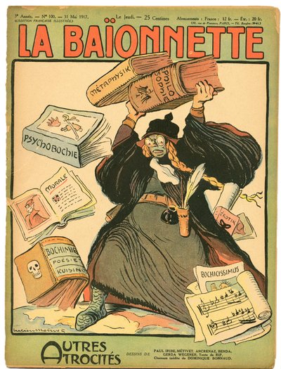 Omslag till ""La Baionnette"", Satirical in Colors av Lucien Metivet