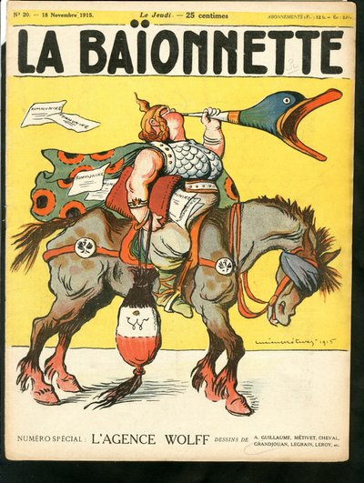 Omslag till "La Baionnette", satirisk i färg av Lucien Metivet