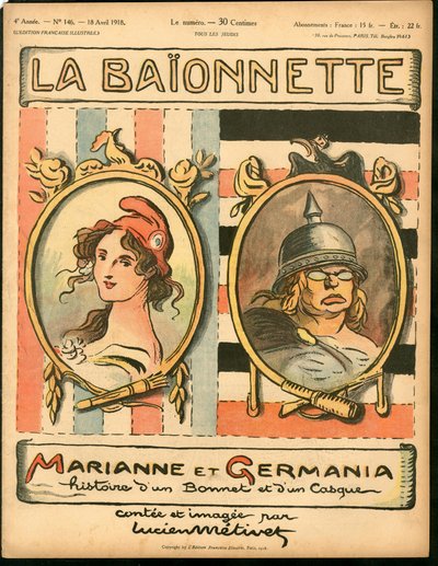 Omslag till "La Baionnette", Satirical in Colors av Lucien Metivet