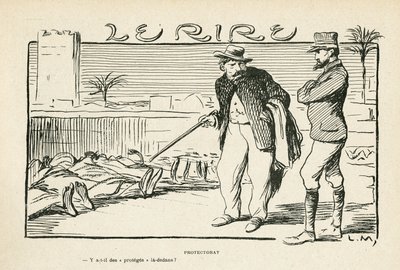 Illustration i Le Rire, 04/05/12 - Protektoratets kolonisering (gravyr) av Lucien Metivet