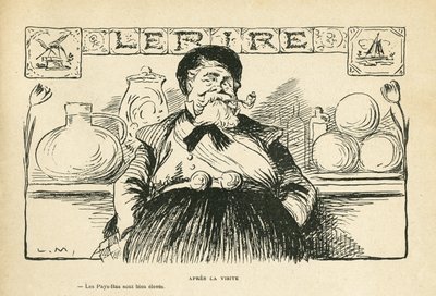Illustration i Le Rire, 08/06/12 - Efter presidentens besök - Fallieres Armand (1841-1931) (gravyr) av Lucien Metivet