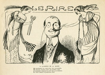 Illustration i Le Rire, 23/03/12 -frågan om skägget (gravyr) av Lucien Metivet