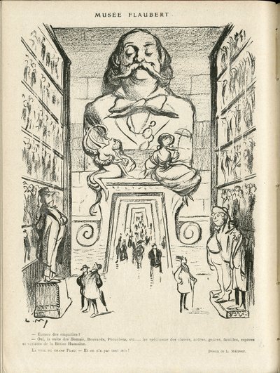 Illustration i Le Rire, 24/12/21 - Museum Flaubert (gravyr) av Lucien Metivet