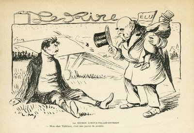 Illustration i Le Rire, 30/03/12 - Racet Limoux-Palais-Bourbon - Val, flyg - Vedrines Jules (1881-1919) (gravyr) av Lucien Metivet