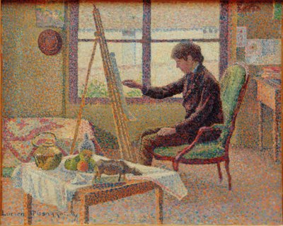 Konstnärens ateljé - porträtt av brodern av Lucien Pissarro