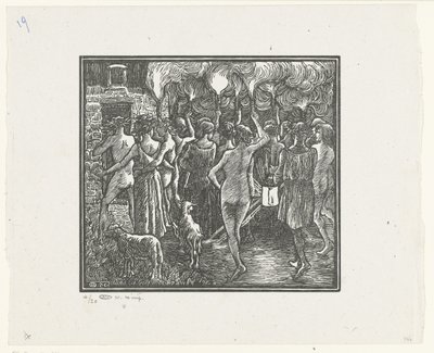 Från fakkeloptocht Daphnis och Chloe, Fackeltåget Daphnis och Chloe (serietitel) av Lucien Pissarro