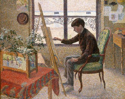 Studions interiör (olja på duk) av Lucien Pissarro