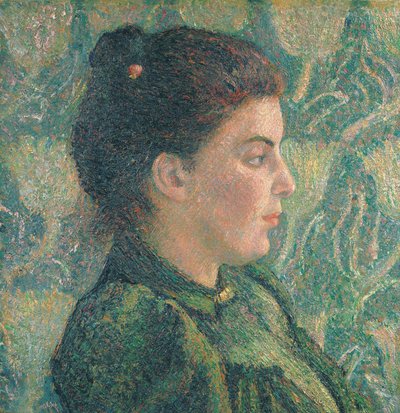 Porträtt av Esther i profil av Lucien Pissarro