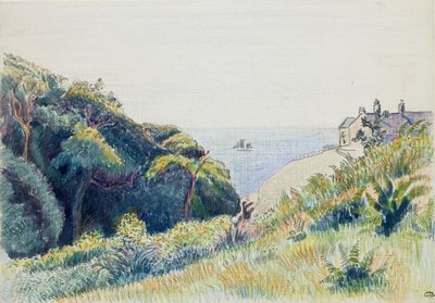 Kustvaktens hus, Ecclesbourne, 1918 av Lucien Pissarro