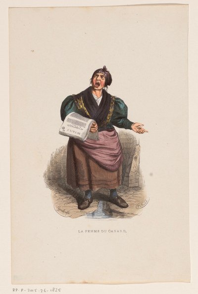 Kranten Verkoopster The Duck Woman (titel på objekt) av Lucien Xavier Stypulkowski
