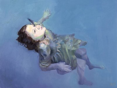 Girl floating, 2004 (olja på duk) av Lucinda Arundell