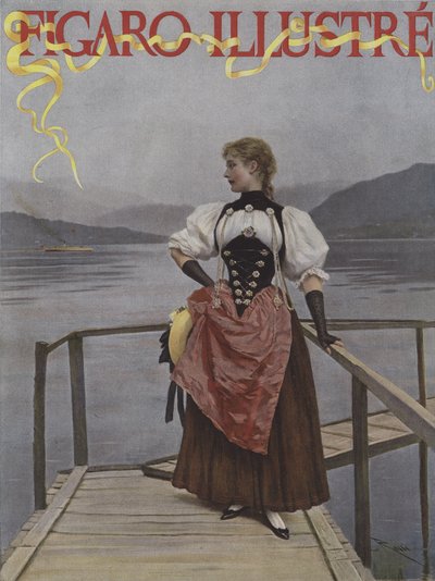 I Schweiz (I Schweiz). Omslag till Le Figaro Illustre, juli 1893 av Lucius Rossi