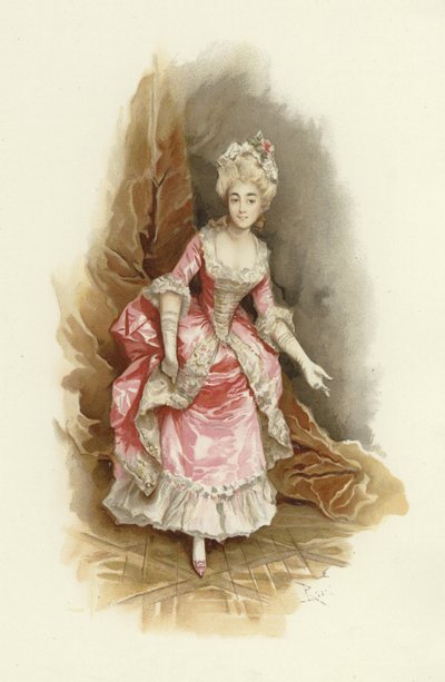 Illustration till The School for Scandal (chromolitho) av Lucius Rossi