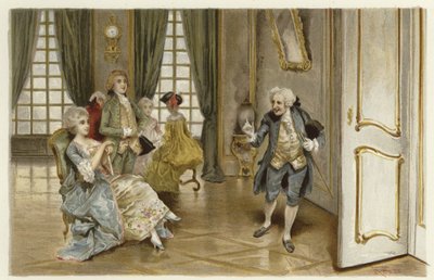 Illustration till The School for Scandal (kromolit) av Lucius Rossi