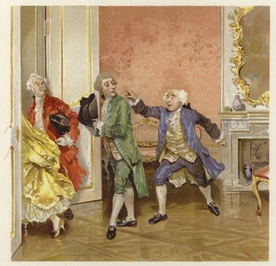 Illustration till The School for Scandal (kromolit) av Lucius Rossi