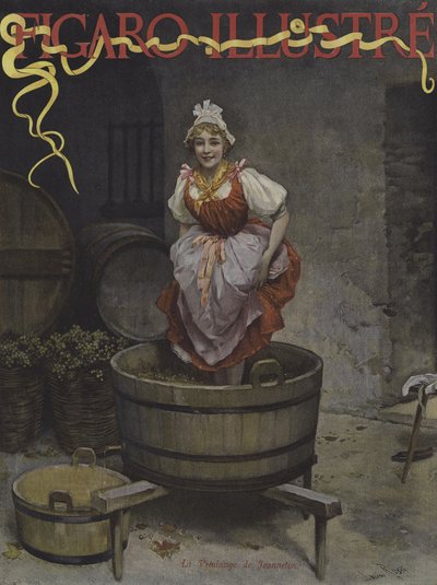 La Vendange de Jeanneton (Skörden av Jeanneton). Omslag till Le Figaro Illustre, november 1895 av Lucius Rossi