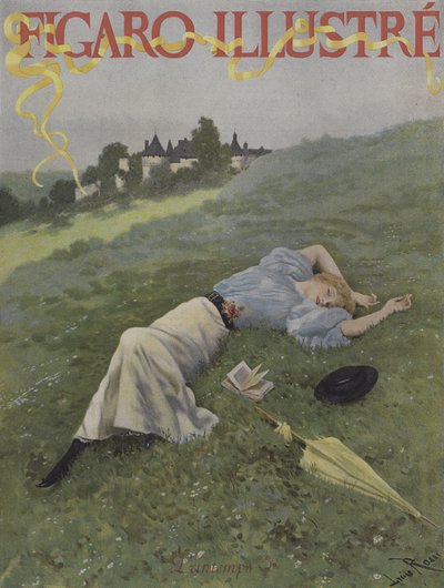 Vår (vår). Omslag till Le Figaro Illustre, maj 1896 av Lucius Rossi