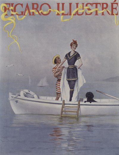 Fullt vatten till sjöss. Omslag av Le Figaro Illustre, augusti 1894 av Lucius Rossi