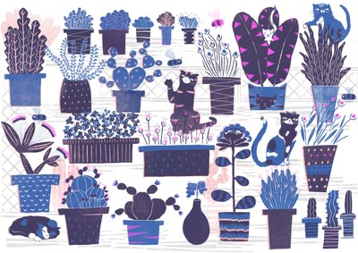 Cat Garden, 2015 (digital) av Lucy Banaji