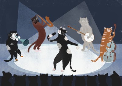 Jazz Cats, 2015 (digital) av Lucy Banaji