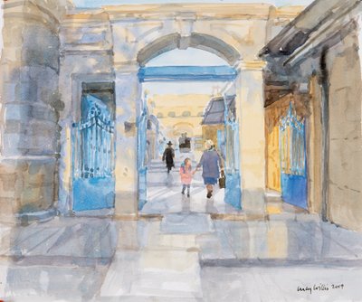 Morgon i Jerusalem, 2019 (akvarell på papper) av Lucy Willis
