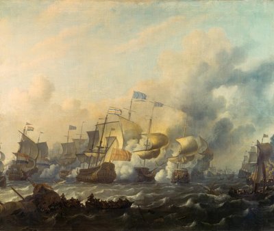 En sjöstrid mellan holländare och engelsmän av Ludolf Backhuysen