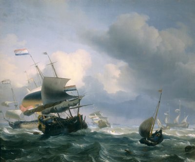 Havn med skibssved av Ludolf Backhuysen