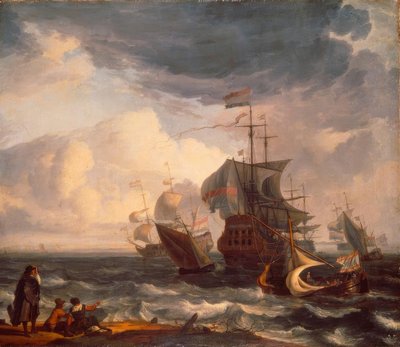holländska krigsfartyg av Ludolf Backhuysen