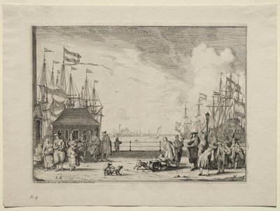 Hamnen i Amsterdam av Ludolf Backhuysen