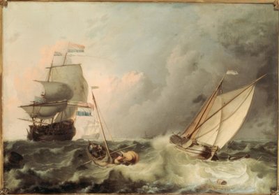 Segelfartyg på ett grovt hav av Ludolf Backhuysen