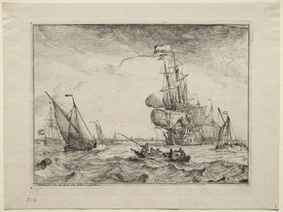 Fartyg under fullt segel, 1701. av Ludolf Backhuysen