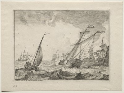 Ships in a Gale, 1701. av Ludolf Backhuysen