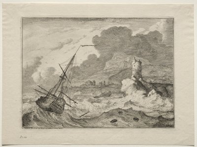 Storm till sjöss, 1701. av Ludolf Backhuysen