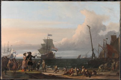 Holländska skepp på Texels vägar; i mitten "Gouden Leeuw", Cornelis Tromps flaggskepp av Ludolf Bakhuysen