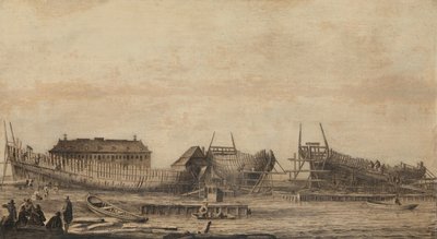 Amsterdams amiralitets skeppsvarv av Ludolf Bakhuysen