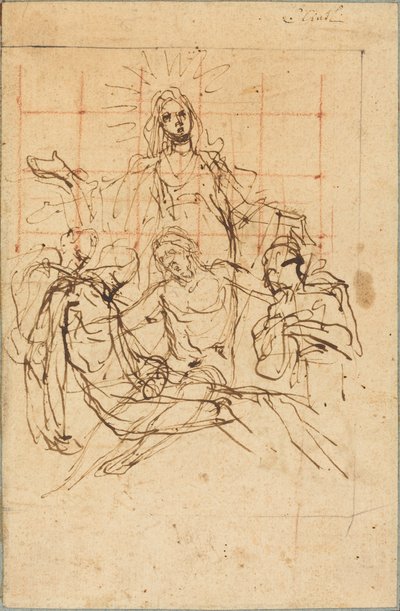 Pietà (recto) av Ludovico Cardi called Cigoli
