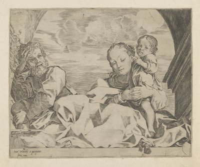 Helig familj under en båge av Ludovico Carracci