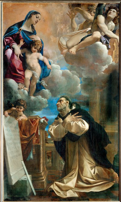 Jungfru Marias och Jesusbarnets uppenbarelse i St. av Ludovico Carracci