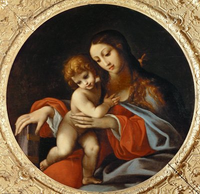 Madonna med barn. Tondo, ... av Ludovico Carracci