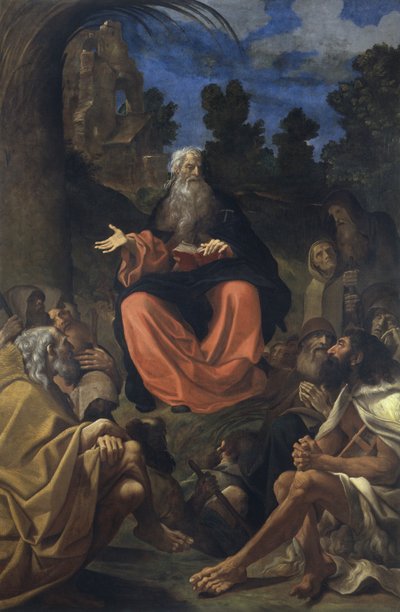 Sankt Antonius abbot predikar för eremiterna av Ludovico Carracci