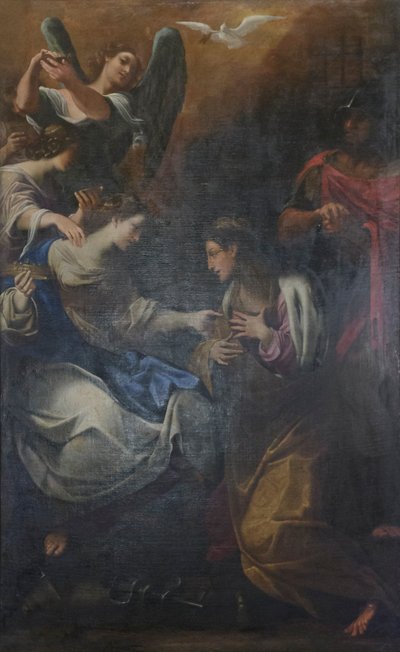 Sankta Katarina av Alexandria besöktes i fängelset av kejsarinnan Faustina av Ludovico Carracci