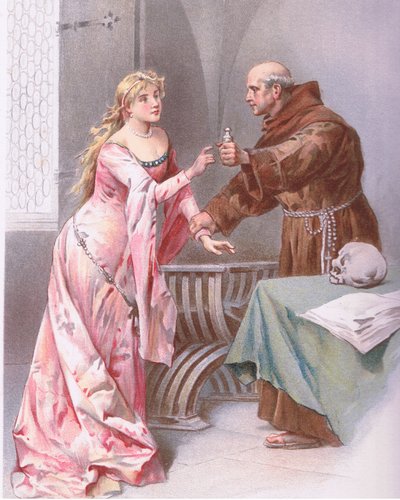 Broder Hold dotter, jag spionerar ett slags hopp., illustration från Romeo och Julia, av Ludovico Marchetti