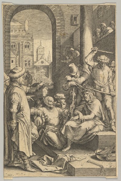 The Crowning with Thorns, från The Passion of Christ, ca. 1623. av Ludovicus Siceram