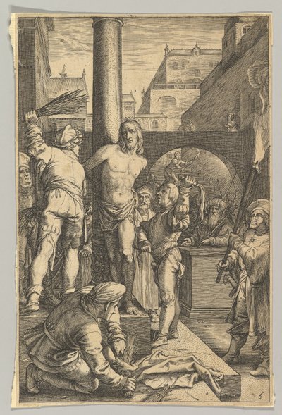 The Flagellation, från The Passion of Christ, ca. 1623. av Ludovicus Siceram