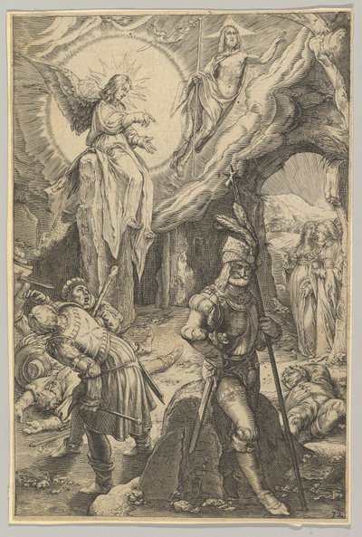 Uppståndelsen, från The Passion of Christ, ca. 1623. av Ludovicus Siceram