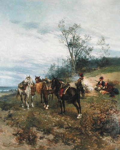 Grazing, ca 1890 (olja på duk) av Ludwick Gedleck