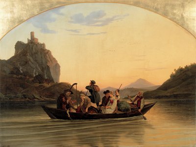 Korsning vid Schreckenstein, 1837 av Ludwig Adrian Richter