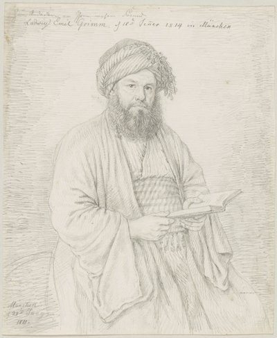 Karmelitfadern Wolfgang Bock i orientalisk kostym av Ludwig Emil Grimm