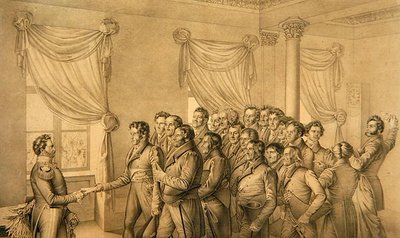 Kassel deputation till kurfurste Vilhelm II av Ludwig Emil Grimm