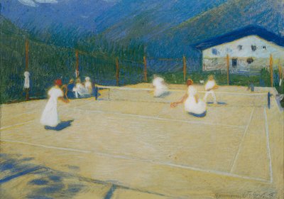 Tennisbana i Gossensass, 1908. av Ludwig Ferdinand Graf